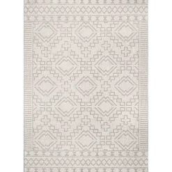 Cammie Gray Moroccan Geometric Outdoor Rug, 8x10