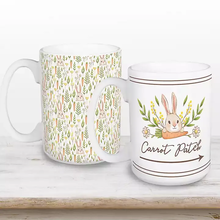 Carrot Patch Easter Mugs, Set of 2