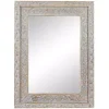 Carved Floral Mango Wood Mirror