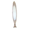 Carved Wooden Fish Wall Mirror