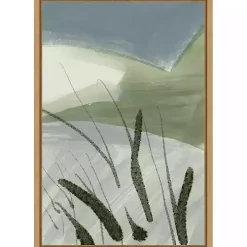 Cattail Abstract Framed Canvas Art Print