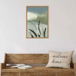 Cattail Abstract Framed Canvas Art Print