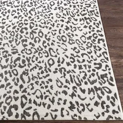 Cauli Black Leopard Print Outdoor Runner Rug, 2x12