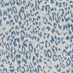 Cauli Blue Leopard Print Outdoor Rug, 7x7