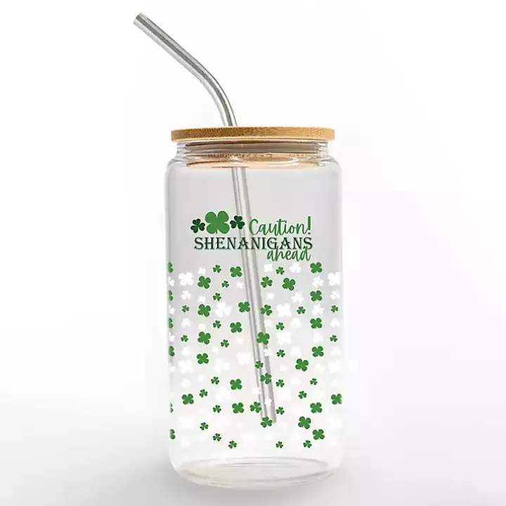 Caution Shenanigans Ahead Glass Tumbler