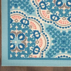 Cerulean Medallion Outdoor Area Rug, 5x7