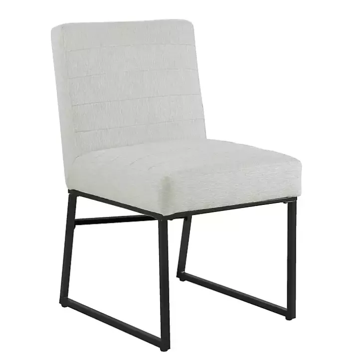 Channeled Gray Woven Dining Chair