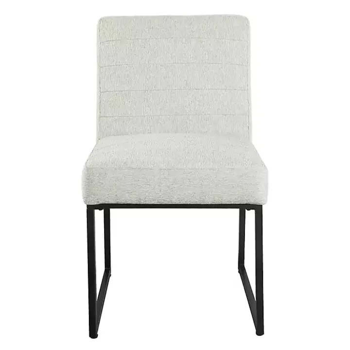 Channeled Gray Woven Dining Chair