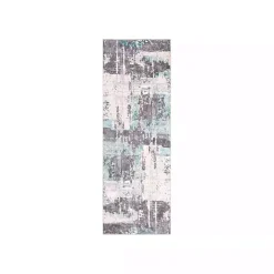Charcoal and Indigo Abstract Floor Runner
