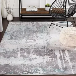 Charcoal and Indigo Abstract Floor Runner