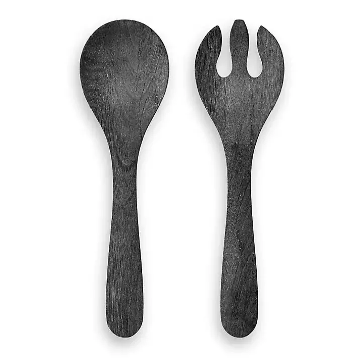 Charcoal Faux Wood Melamine 2-pc. Serving Utensils