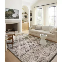 Charcoal Gradient Diamond Area Rug, 5x7