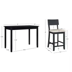 Charcoal Wood Upholstered 5-pc. Dining Set