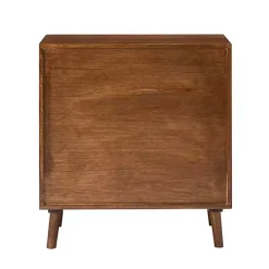 Cherry Wood Frame Rattan Front Cabinet