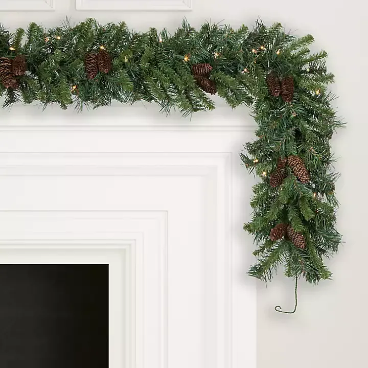 Cheyenne Pinecone Warm White LED Lit Garland