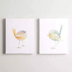 Chickadee Birds Canvas Art Prints, Set of 2