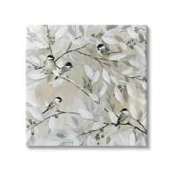 Chickadee Birds on Branch Canvas Art Print, 36x36