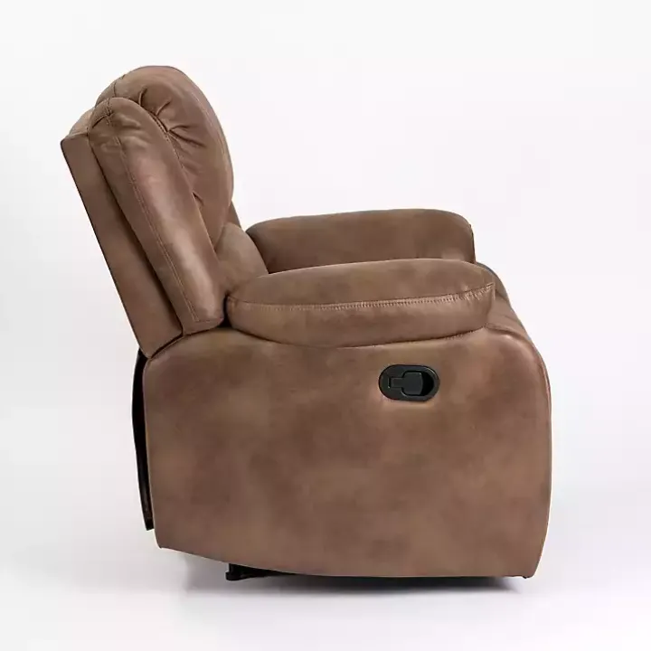 Chocolate Brown Faux Leather Barrett Recliner