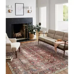 Chris Loves Julia x Loloi Jules Merlot Rug, 5x7