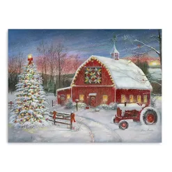 Christmas Cozy Barn Canvas Art Print, 18x24