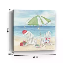 Christmas on the Beach Canvas Art Print, 20x20 in.