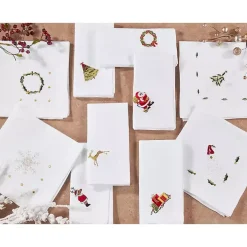 Christmas Snowflake Embroidered 4-pc. Napkin Set