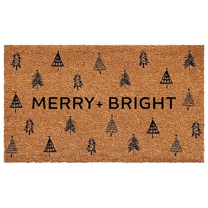 Christmas Tree Merry + Bright Coir Doormat