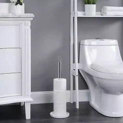 Chrome and White Marble Toilet Paper Holder