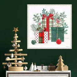 Classic Christmas Gifts Framed Canvas Art Print