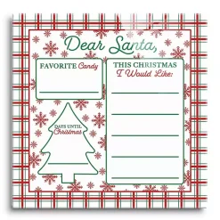 Classic Christmas Plaid Dear Santa Dry Erase Board