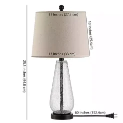 Clear Crackle Glass Bronze Center Table Lamp