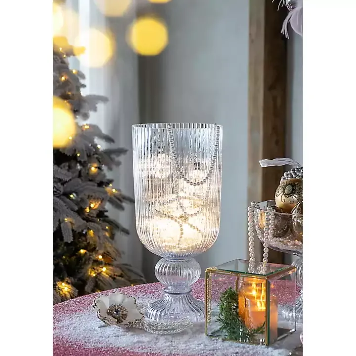 Clear Glass Vase with Pedestal Base