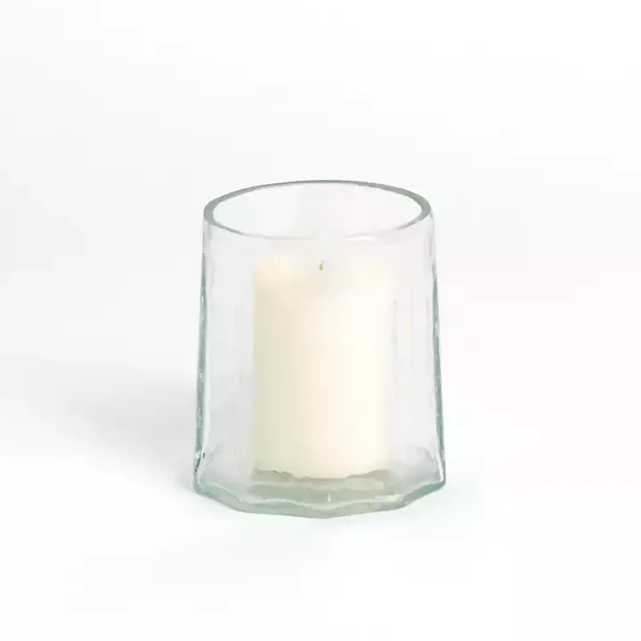 Clear Hammered Glass Hurricane, 5 in.