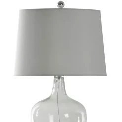 Clear Seeded Glass Table Lamp