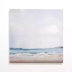Cloudy Beach Scene Canvas Art Print
