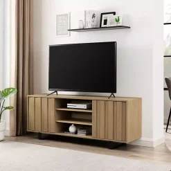 Coastal Oak Grooved Media Cabinet