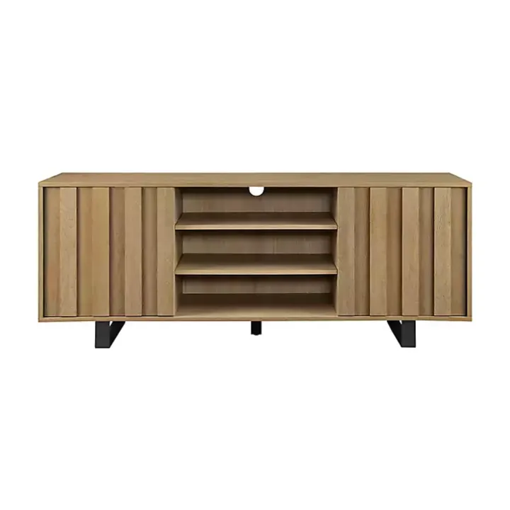 Coastal Oak Grooved Media Cabinet