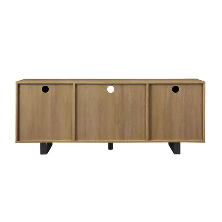 Coastal Oak Grooved Media Cabinet