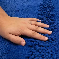 Cobalt Asymmetrical Cotton Bath Mat