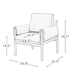 Cognac Faux Leather and Wood Accent Chair