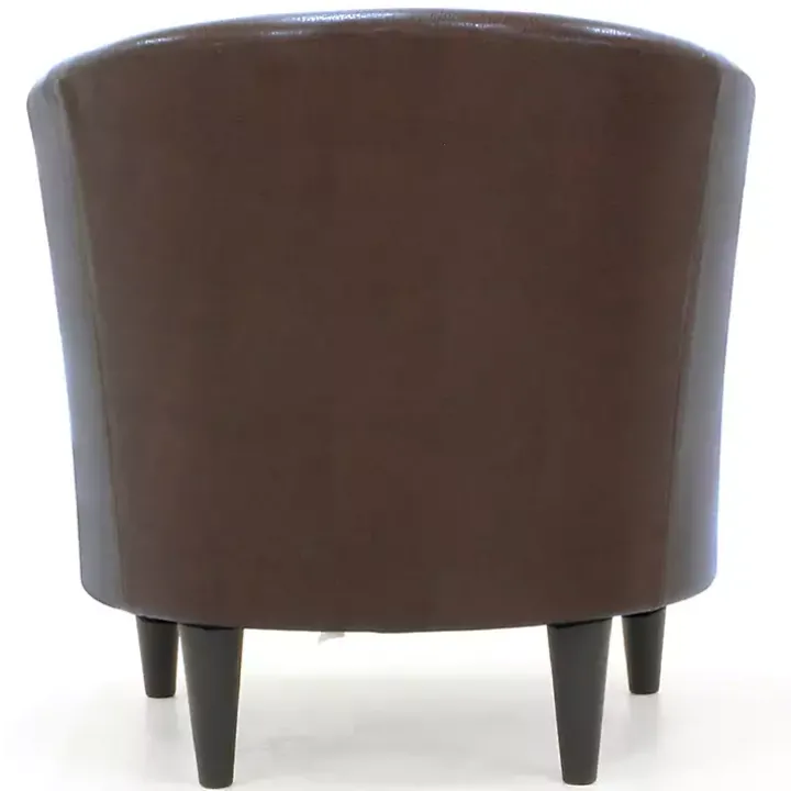 Cognac Faux Leather Winslow Accent Chair