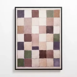 Color Block Squares Framed Canvas Art Print