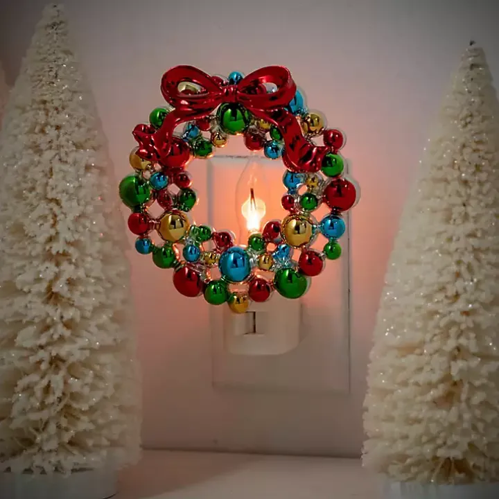 Colorful Christmas Wreath Nightlight