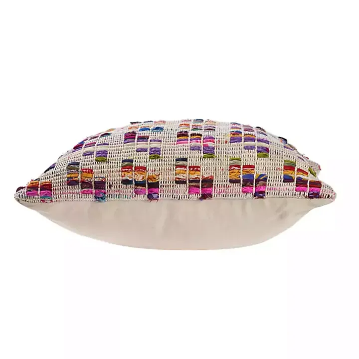 Colorful Geometric Handwoven Throw Pillow