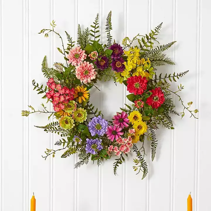 Colorful Mixed Floral Wreath