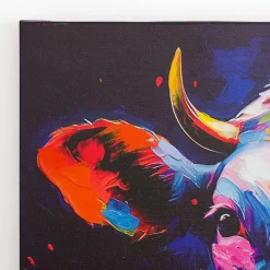 Colorful Moo Canvas Art Print
