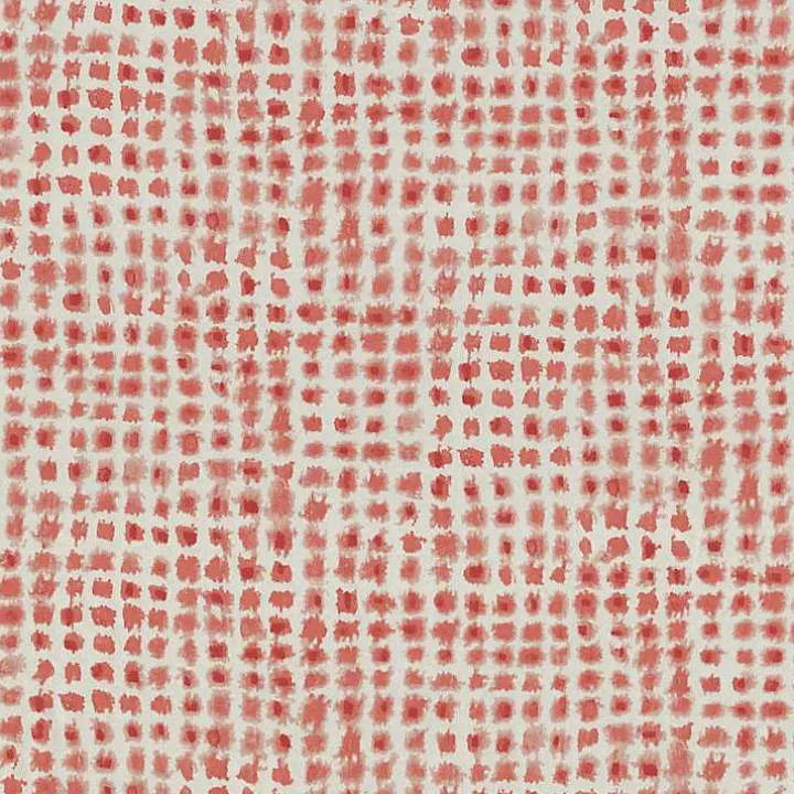 Coral Checkered Outdoor Bench Cushion