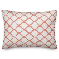 Coral Coastal Diamond Print Pillow