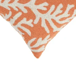 Coral Ocean Flower Outdoor Accent Pillow