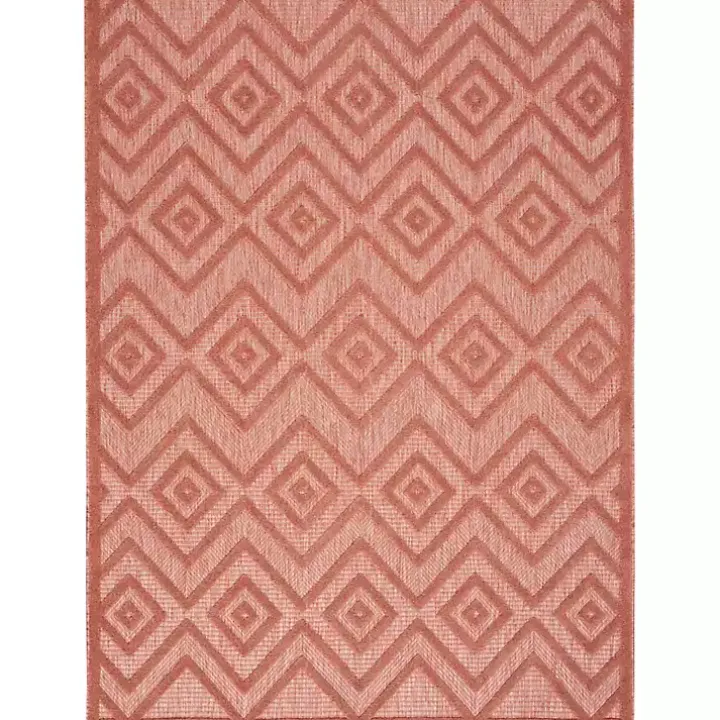 Coral Orange Diamond Indoor/Outdoor Area Rug, 4x6